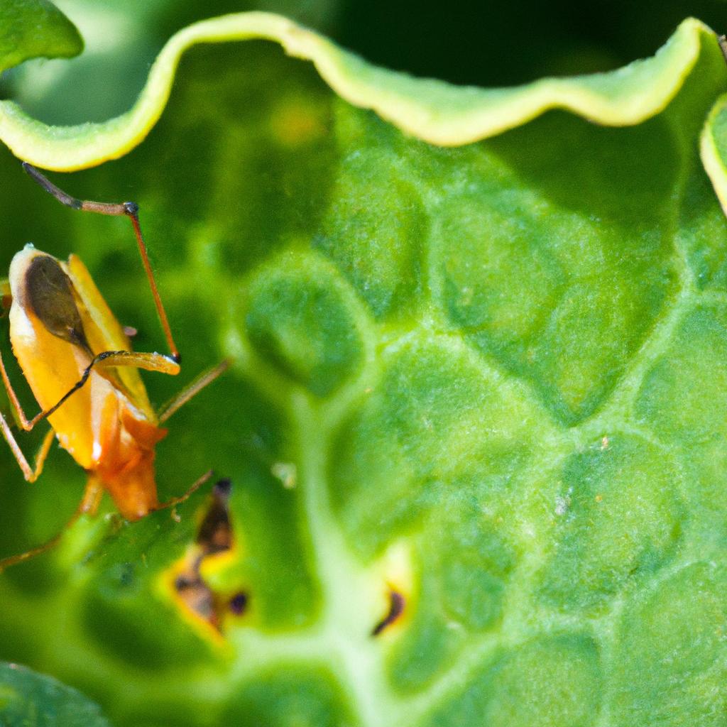 Beneficial insect controlling a harmful pest in an Arizona garden.