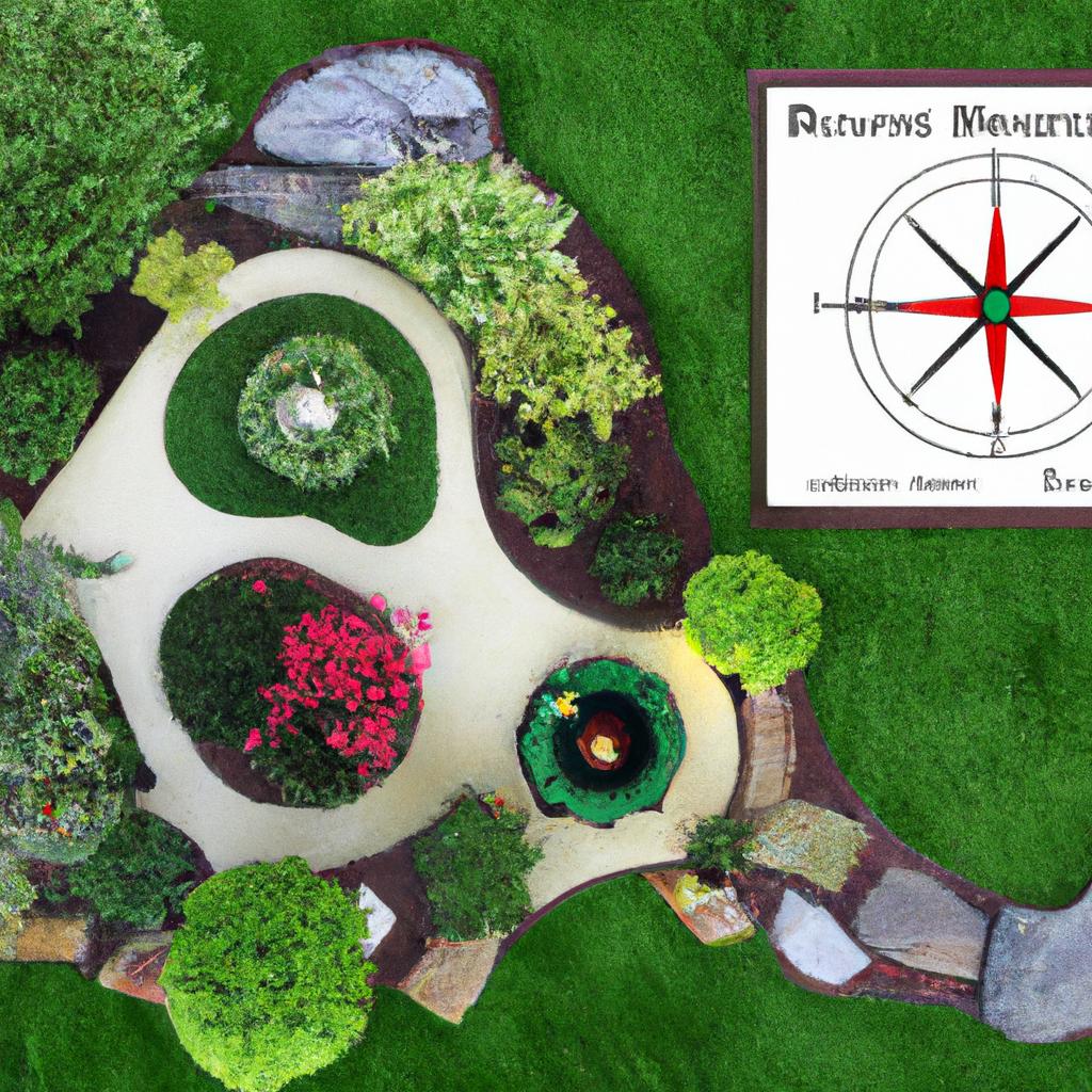 A meticulously designed feng shui garden showcasing the power of the Bagua map.