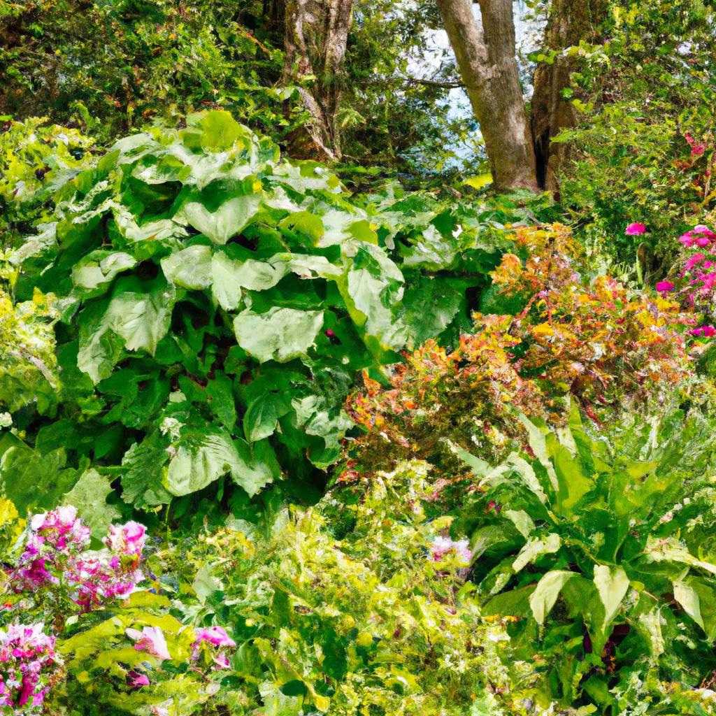 Colorful flowerbeds bursting with a variety of blooms in a 1930 garden.