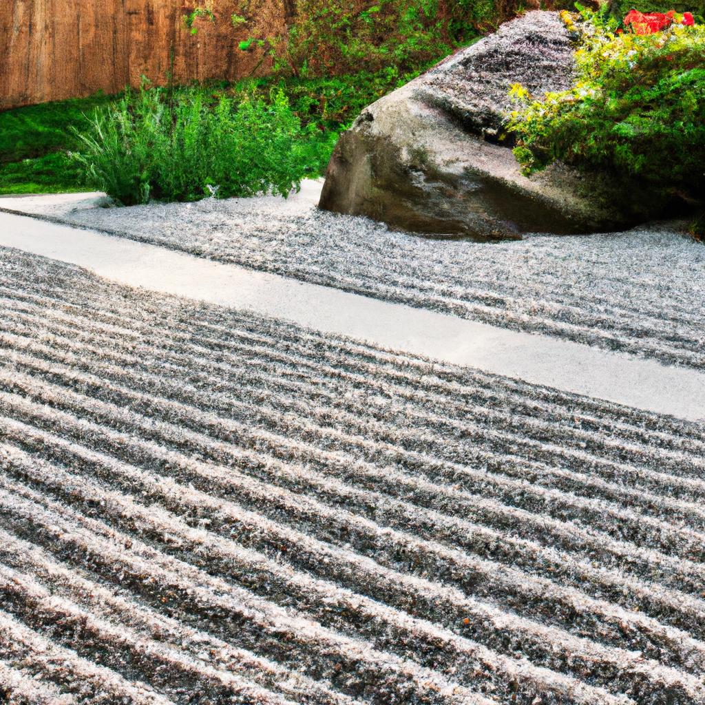 The winding gravel pathway encourages mindful walking in the Feng Shui Zen Garden.
