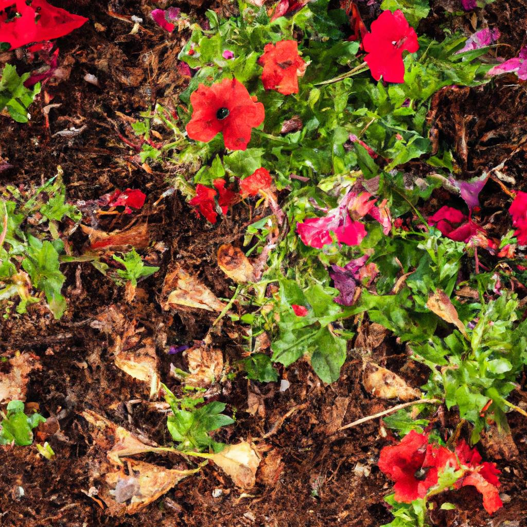 Garden pests causing damage to a flower bed in Arizona.