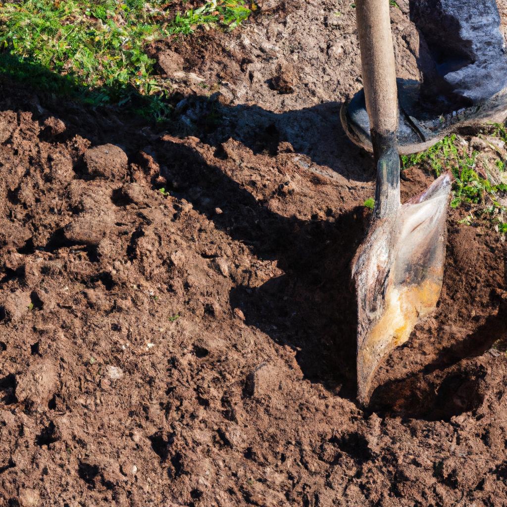 A sturdy pro garden shovel making digging tasks easier for the gardener.