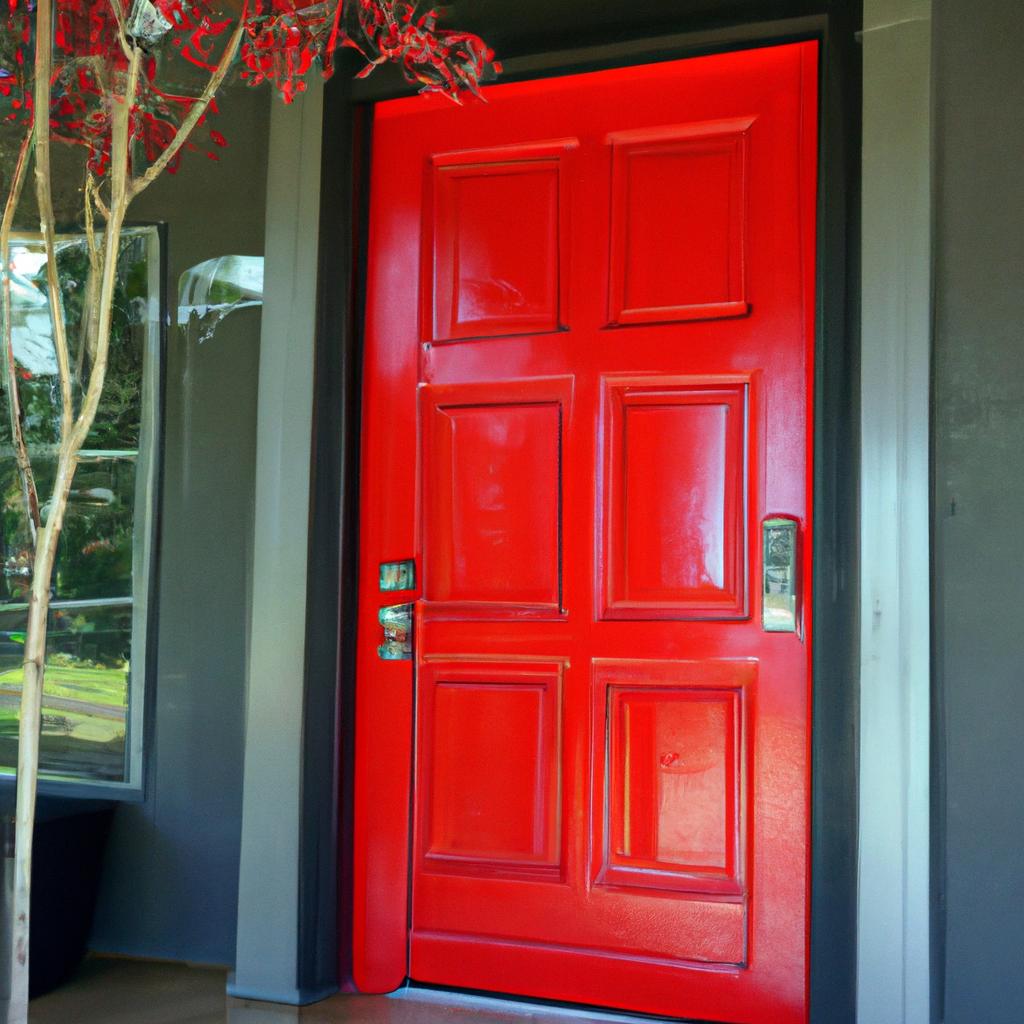 A southwest-facing front door in a contemporary home, radiating positive energy and prosperity.