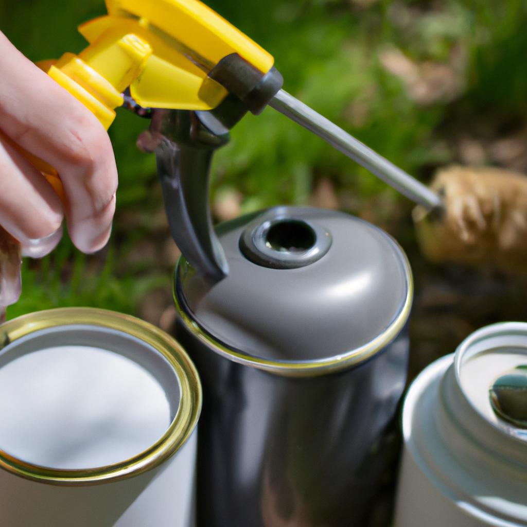 Using WD-40 and a brush to clean garden tools effectively.