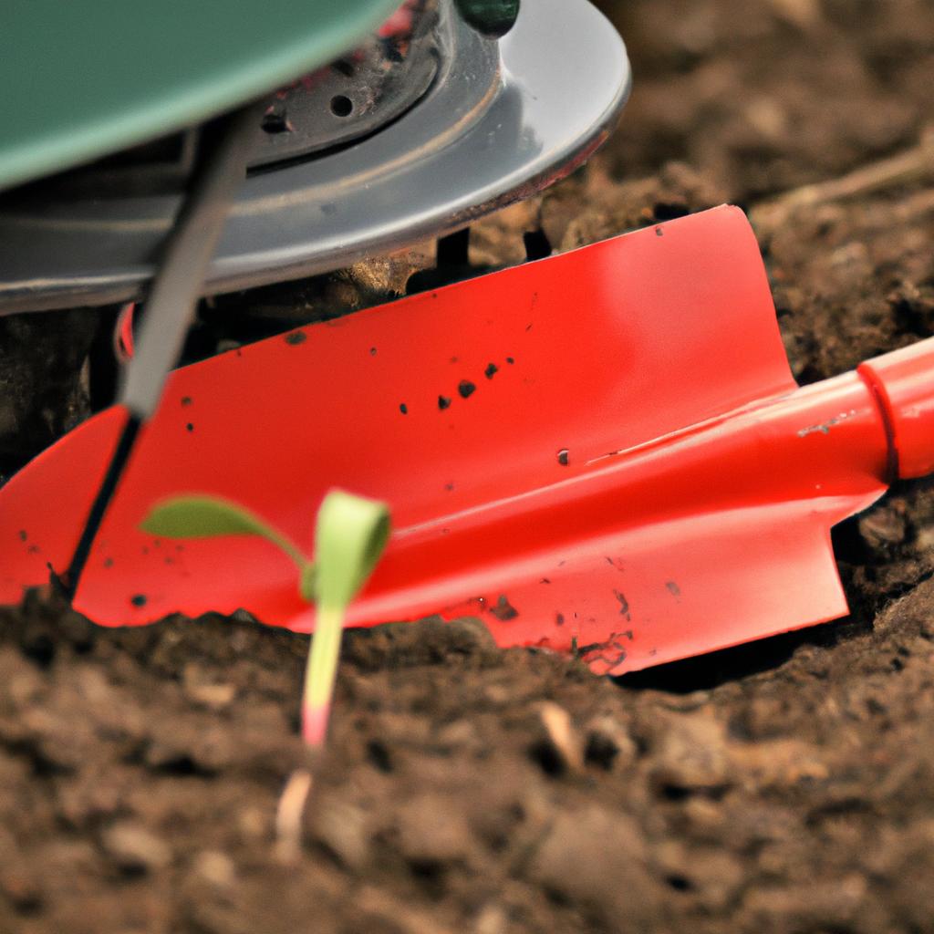 A transplanter garden tool ensuring accurate and gentle transplantation of young plants.