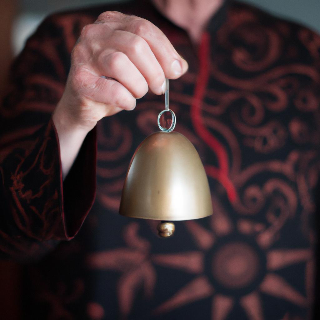 Activating positive energy with proper handling of a feng shui bell.