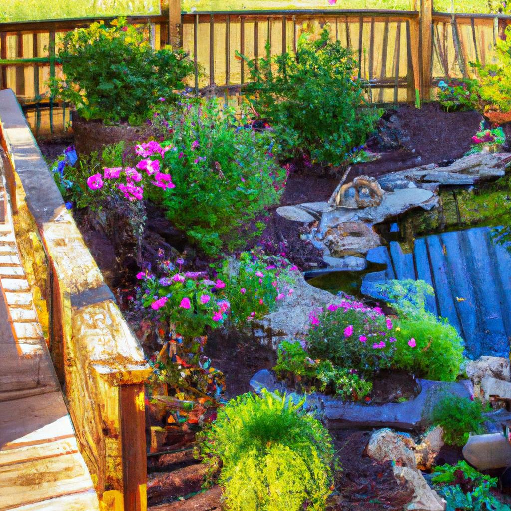 A stunning backyard oasis created by incorporating various landscape elements.