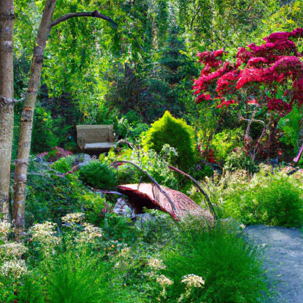 A visually appealing feng shui garden with colors that evoke tranquility.