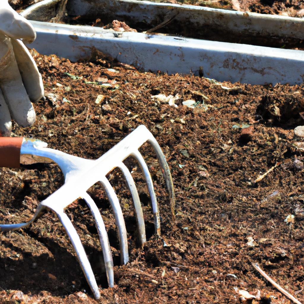 Precise planting with the trake garden tool promotes healthy growth for seedlings.
