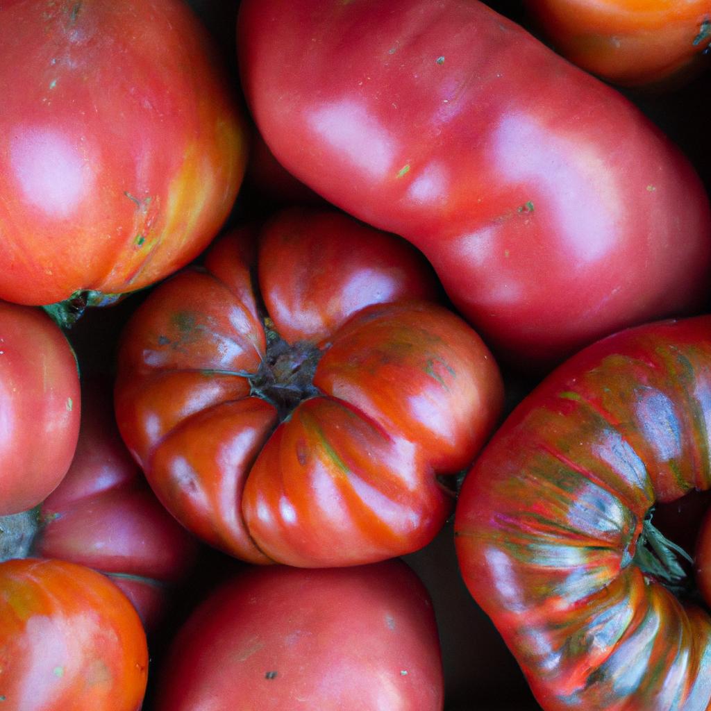 Indulge in the visually striking and flavorful pink brandywine tomatoes.