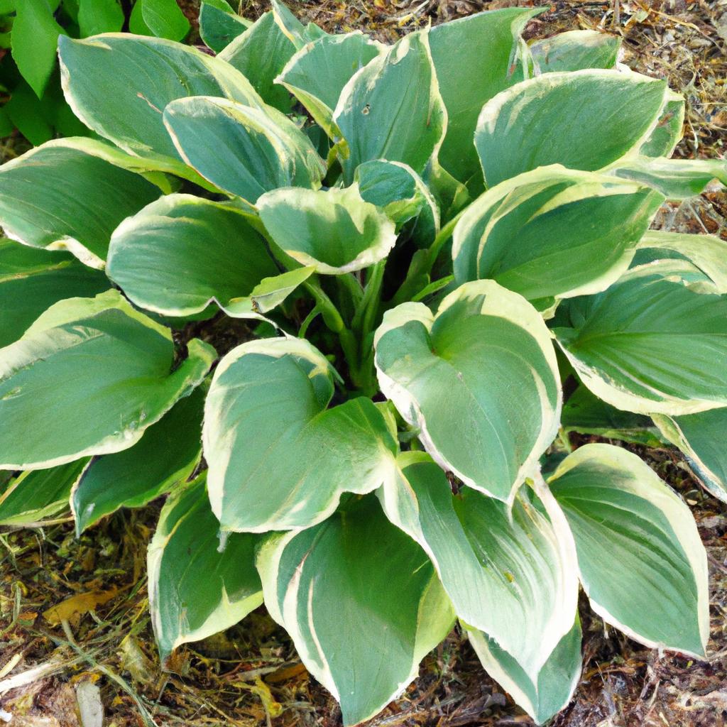 A close-up of the Big Daddy Hosta leaf, revealing its unique color and texture.