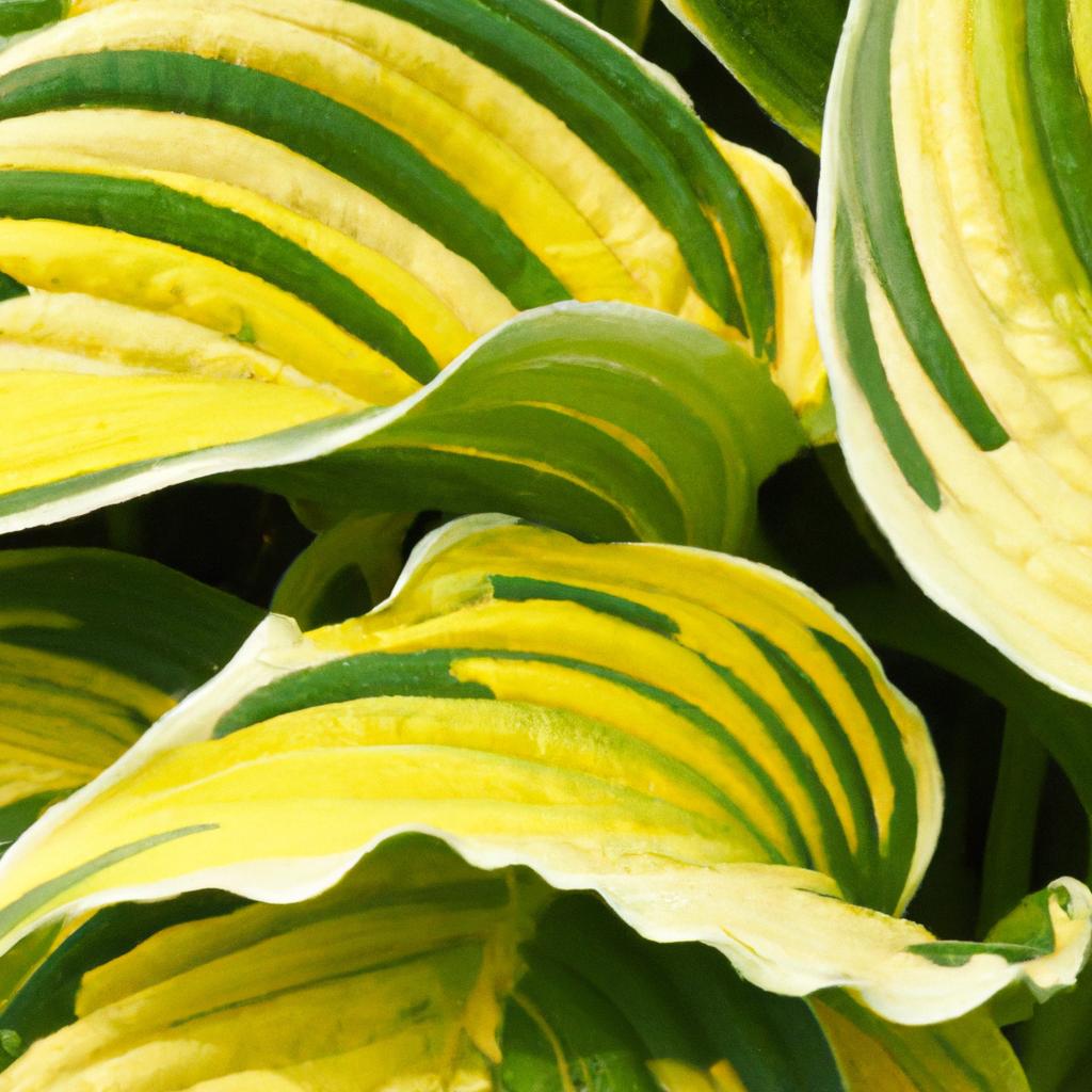 The mesmerizing variegated leaves of Hosta Frances Williams create a captivating focal point.