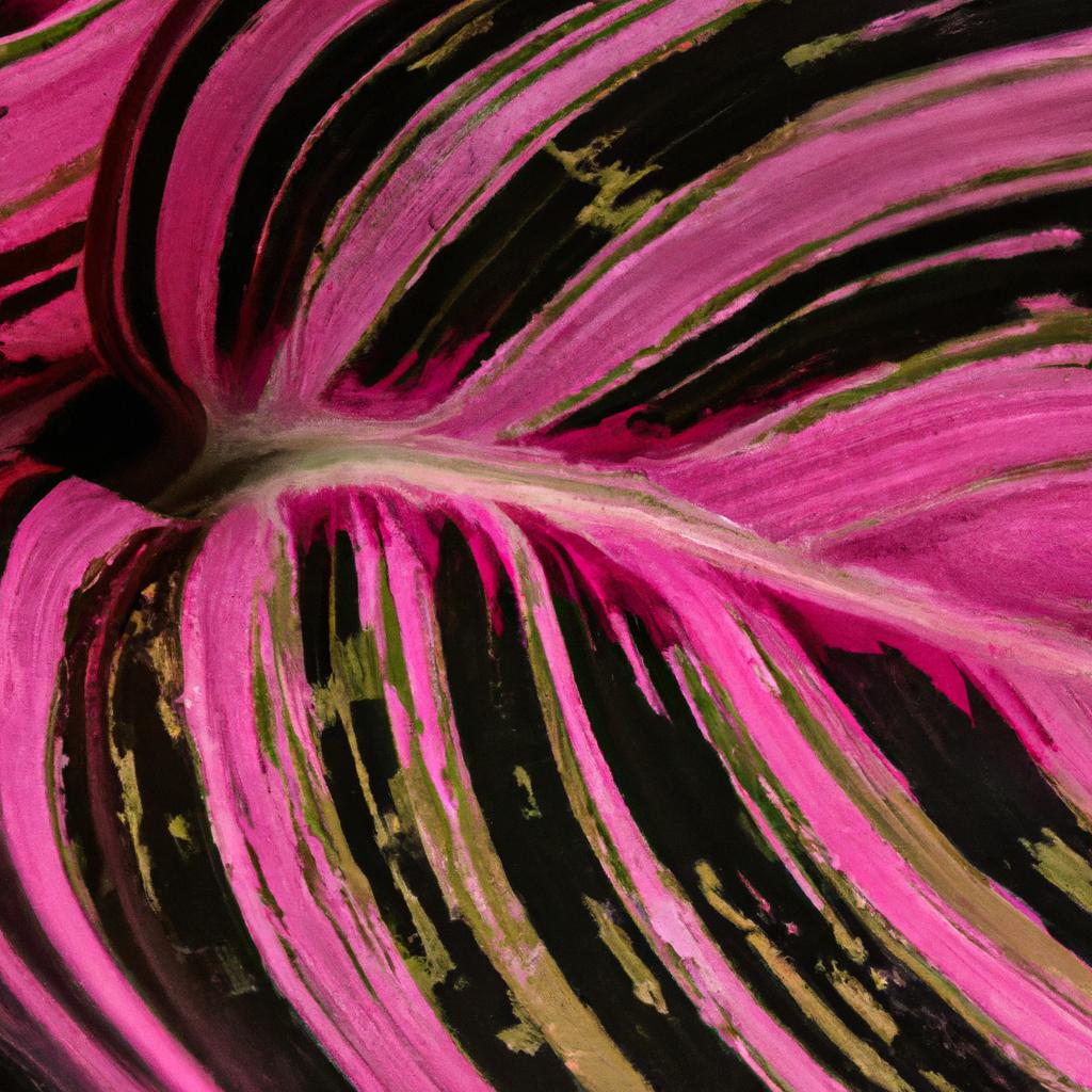 Get up close and personal with a prayer plant flower, marveling at its intricate leaf patterns and vivid colors.
