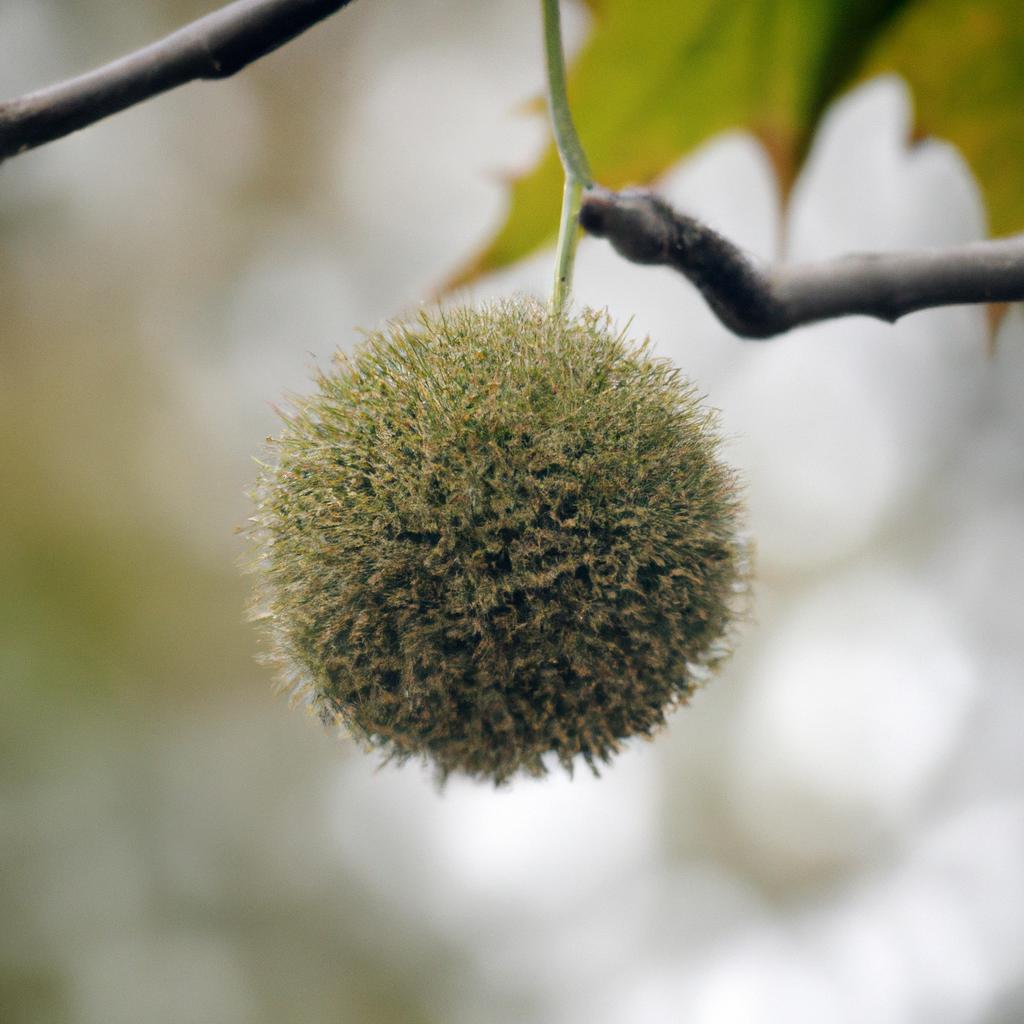 Witness the intricate beauty of sycamore tree balls in their natural habitat.