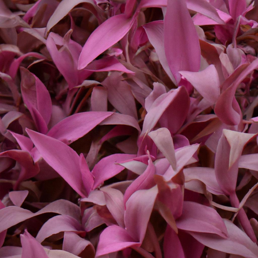 The pink wandering jew plant gracefully enhancing the charm of any garden.