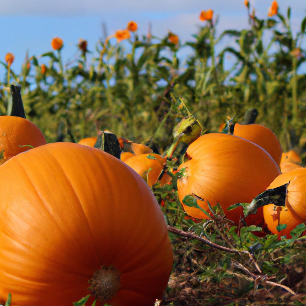 Immerse yourself in a sea of orange as the Atlantic Giant Pumpkin patch captivates your senses.