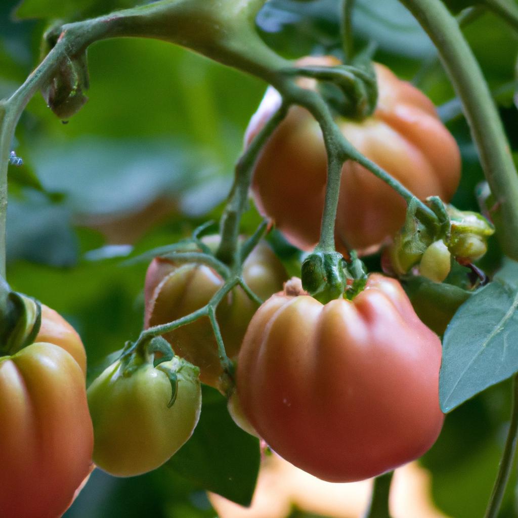 Witness the thriving growth and abundance of pink brandywine tomatoes in your own garden.
