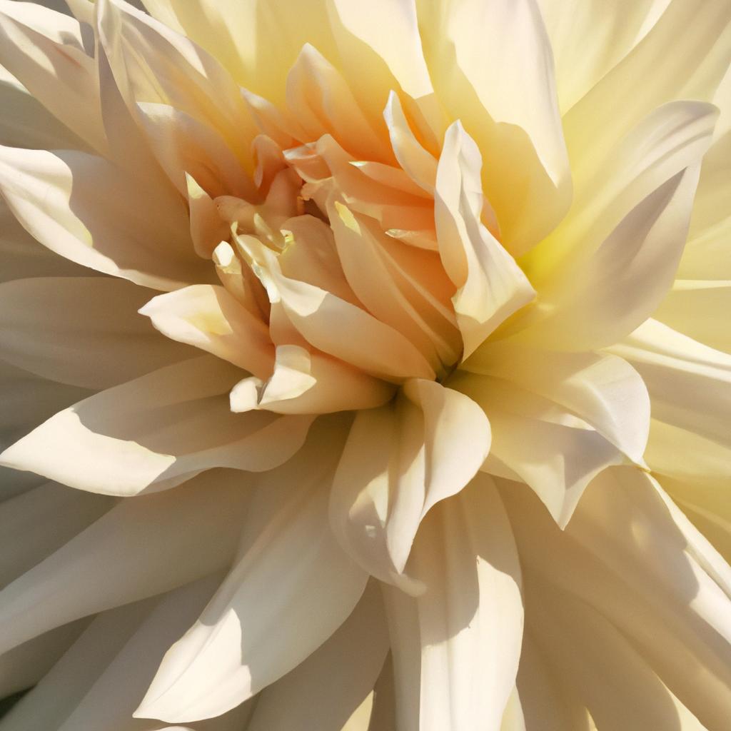 A close-up view of a stunning white dahlia petal, revealing intricate details